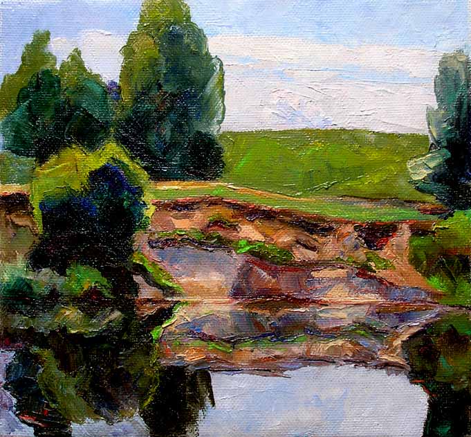     . / July On The Snov River. 2009, oil, canvas, 35x38 cm 