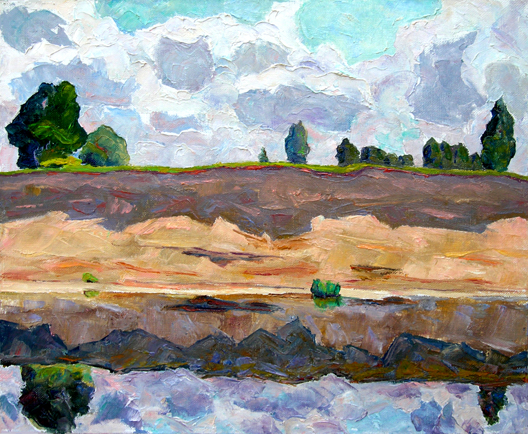   ,  . / Fine Weather, Beautiful River. 2010, oil, canvas, 49x69 cm