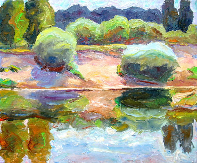     . / July Glamour On The Snov River. 2010, oil, canvas, 30x36cm 