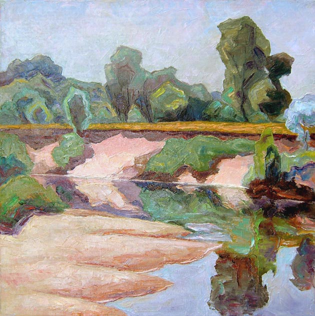 Ҹ     . / Warm, Soft Colours Of 

The Snov River. 2010, oil, canvas, 46x46 cm 