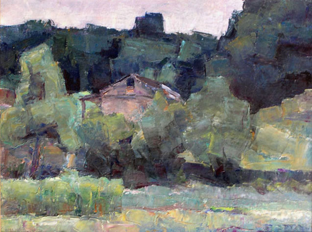 Сарайчик дяди Вити. Uncle Vitia's Wood-Shed. (45x34cm, oil, 1998)