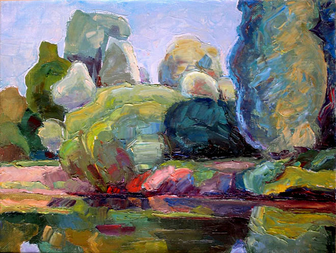   Тень над рекой.  Shadow Over The River. (45x35cm, oil, 2001)