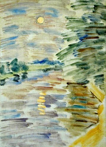     Луна над Сновом. Moon Over The Snov (68x48cm, oil, 1975)