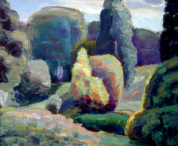 У ручья Очаковка. Above The Ochakovka Stream. (60x47cm, oil, 1997)