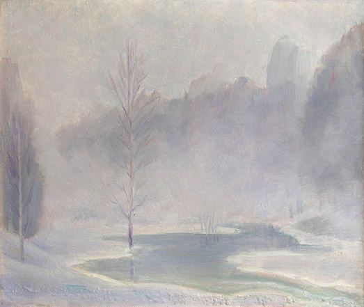 Вешние воды. Никулино. Spring Stream. Nikulino. (60x50cm, oil, 1981)