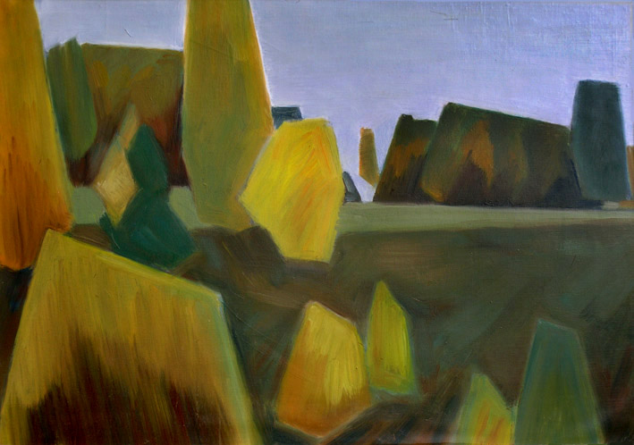 Осень в никулинском овраге. Autumn In Nikulino Gully. (70x50cm, oil, 1981)