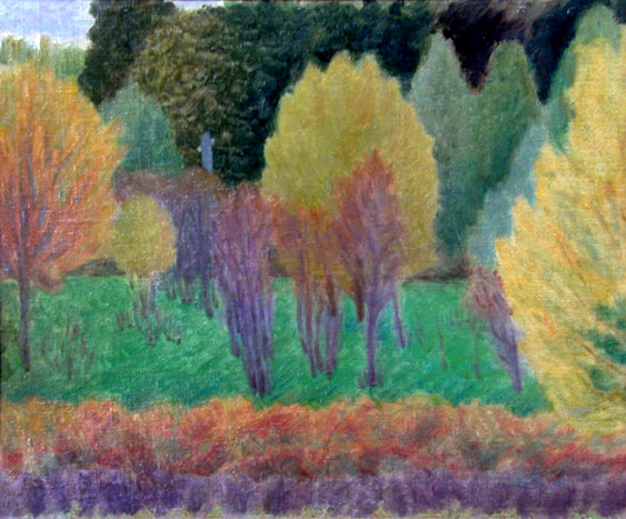 Осень в Узком. Autumn In Uzkoe. (65x50cm, oil, 1973)